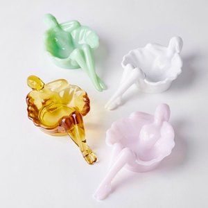 Pink Bathing Lady Glass Dish by Mosser Glass